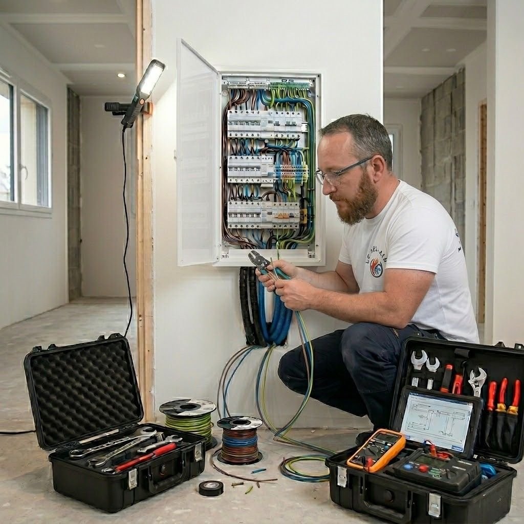 Câblage du nouveau tableau électrique en cours